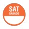 Nevs DaySpots - Saturday/Sabado 3" circle White w/Orange DDOT-SS3 - alternate 1